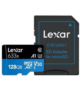 Atminties kortelė Lexar | Didelio našumo 633x | UHS-I | 128 GB | micro SDXC