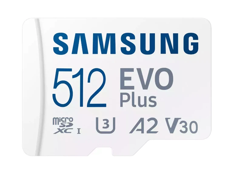 Atminties kortelė Samsung Micro SD Card EVO PLUS 512 GB Micro SDXC Flash atminties klasė 10 SD adapter/Baltos spalvos