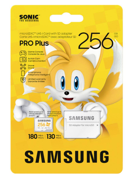 Atminties kortelė Žemėlapis Samsung Pro Plus Sonic The Hedgehog Micro SDXC 256 GB 10 klasės UHS-I/U3 A2 V30 (MB-MD256SA/LC1)