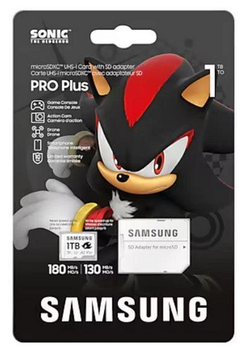 Atminties kortelė Žemėlapis Samsung Pro Plus Sonic The Hedgehog Micro SDXC 1 TB Class 10 UHS-I/U3 A2 V30 (MB-MD1T0SA/LC1)