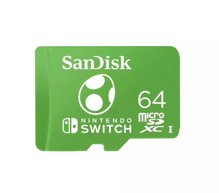 Atminties kortelė SanDisk Nintendo Micro SDXC UHS-I kortelė, skirta Nintendo Switch, Yoshi Edition- 64GB, Iki 100MB/s skaitymo; iki 90MB/s rašyti