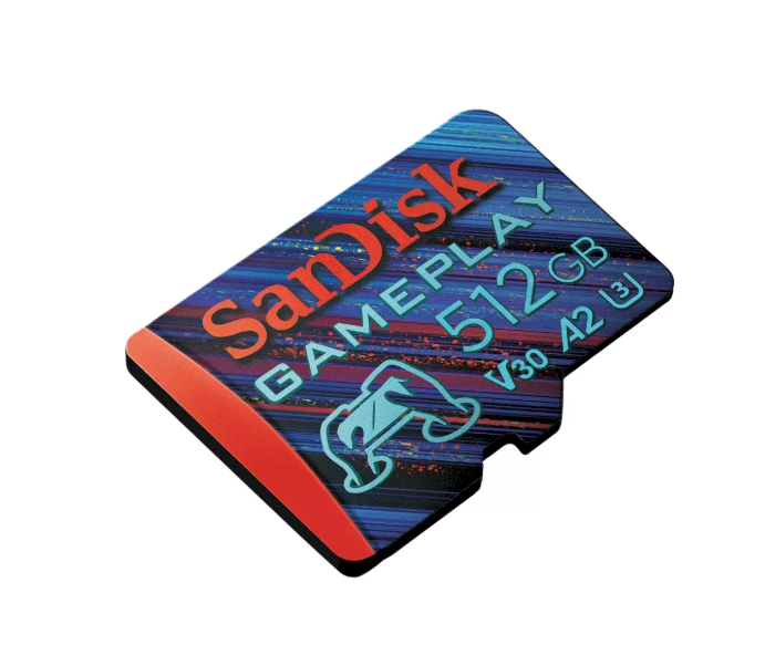 Atminties kortelė SanDisk Micro SDXC GamePlay 512GB 190/130 MB/s A2 C10 V30 UHS-I U3