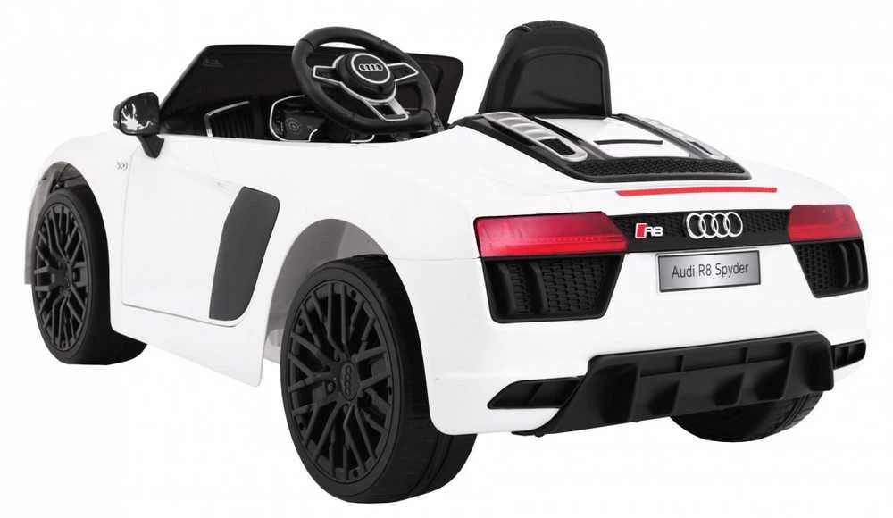 Ramiz Elektromobilis Audi R8 Spyder, baltas