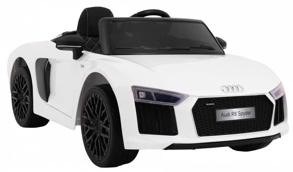 Ramiz Elektromobilis Audi R8 Spyder, baltas