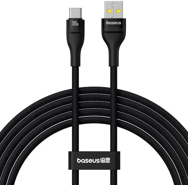 Įkrovimo kabelis Baseus Flash 2 USB į USB-C 100W, 2m (juodas)