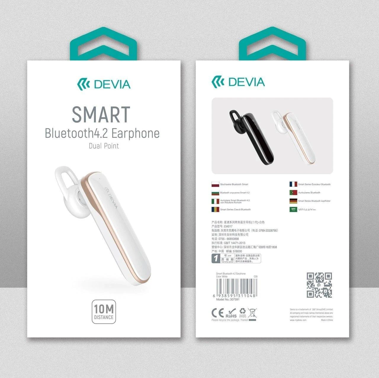 Devia Bluetooth ausines Smart 4.2 baltos