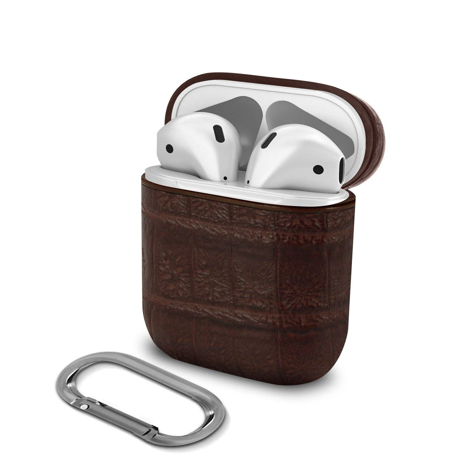Dėklas Devia Devia Lux Series Eco Leather Look magnetinis karabinas, skirtas Apple AirPods 1st Generation ausinėms