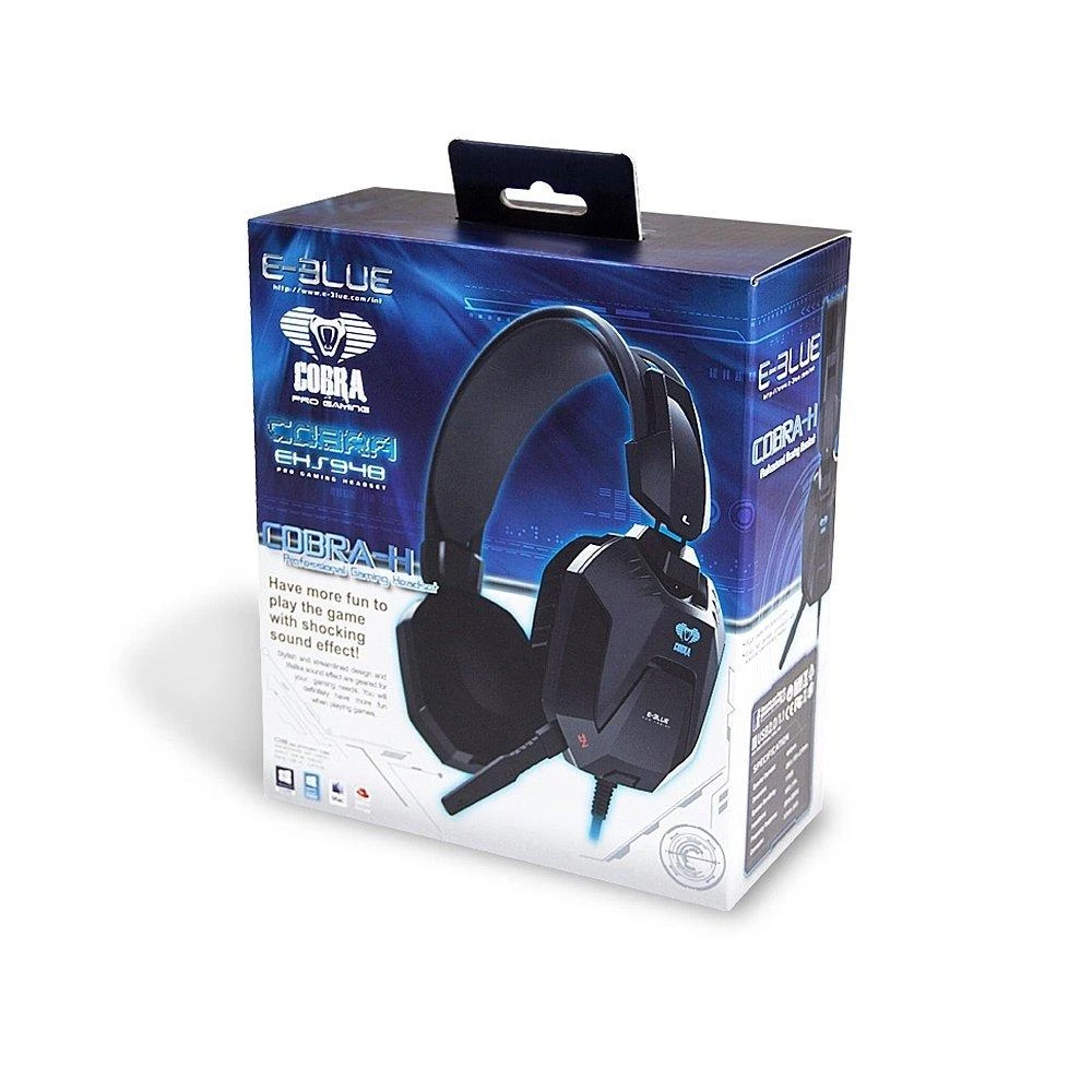 E-Blue Cobra H EHS948 Pro Ausinės Žaidimams su mikrofonu / 3.5mm / 2.3m Cable / Juodos