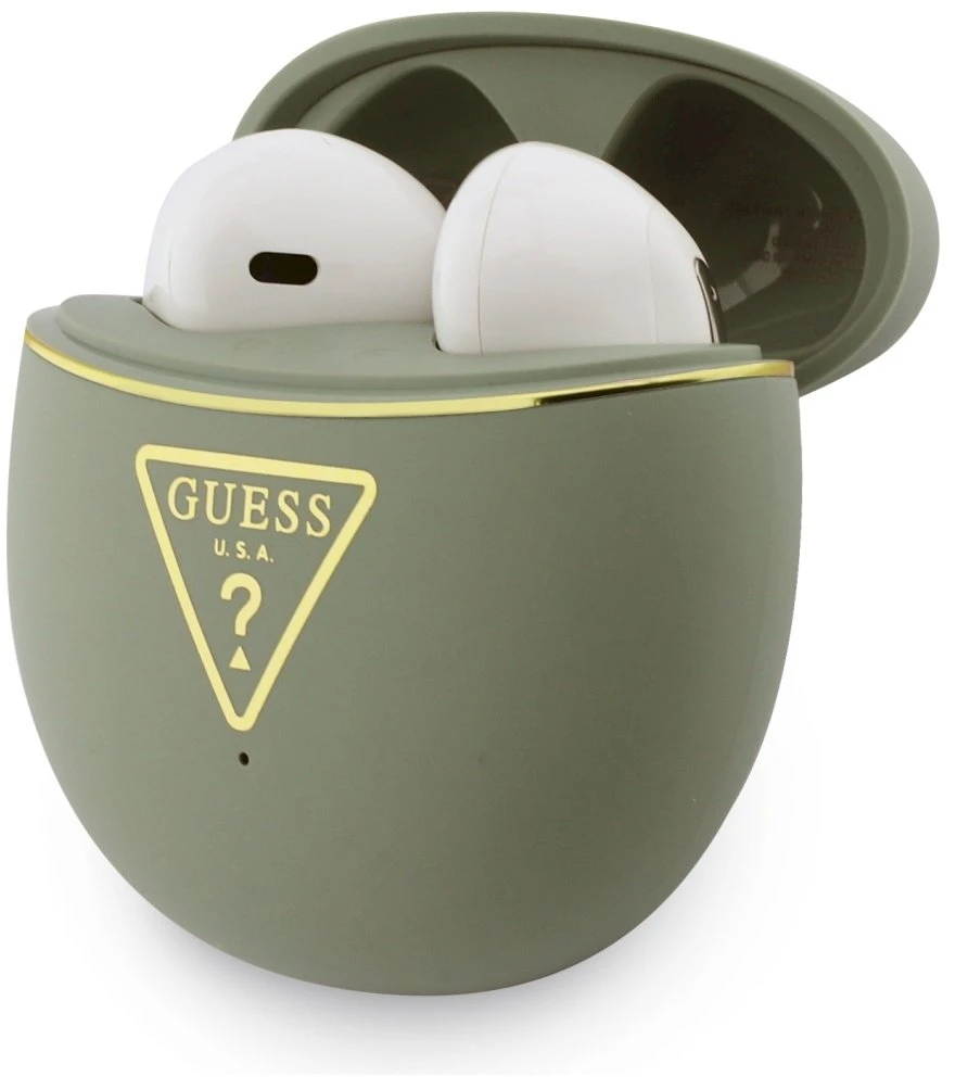 Belaidės ausinės Guess TWS GUTWSA15HETN (Small Round Script Print) khaki
