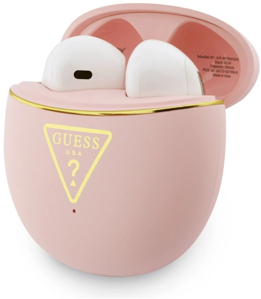 Belaidės ausinės Guess TWS GUTWSA15HETP (Small Round Script Print) rožinė