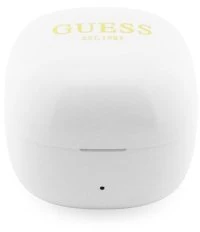 Guess Mini Classic Logo OWS belaidės ausinės baltos spalvos