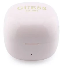 Guess Mini Classic Logo OWS belaidės ausinės rožinės spalvos