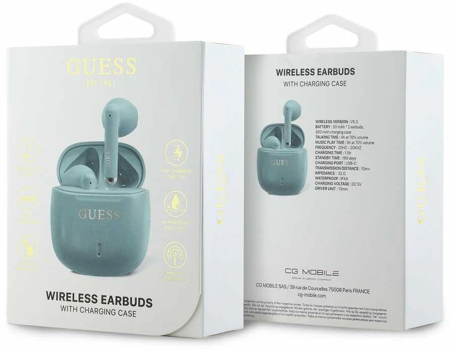 Guess TWS ausinių pakuotės turkio spalva