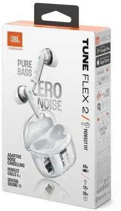 Ausinės JBL Tune Flex 2 Ghost Edition TWS Bluetooth Belaidės In-Ear Earphone Ghost Baltas EU