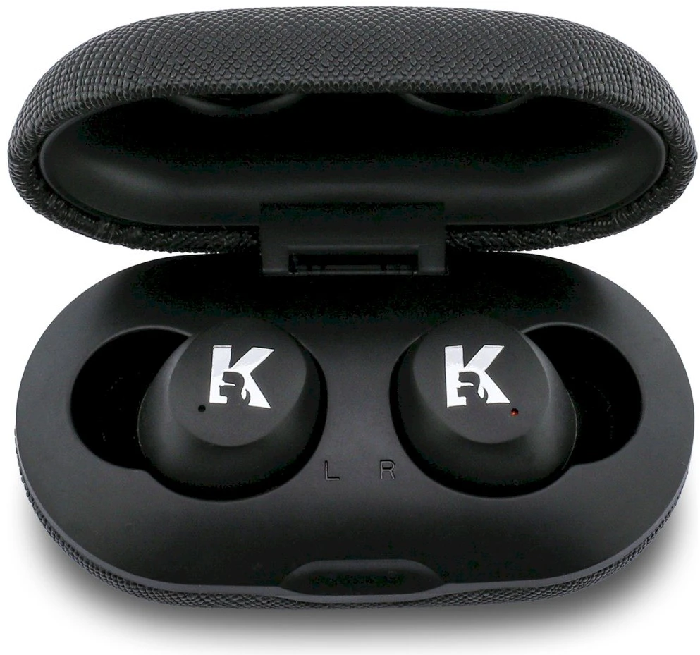 Belaidės ausinės ENC Karl Lagerfeld Saffiano Logo KF003013 juodas