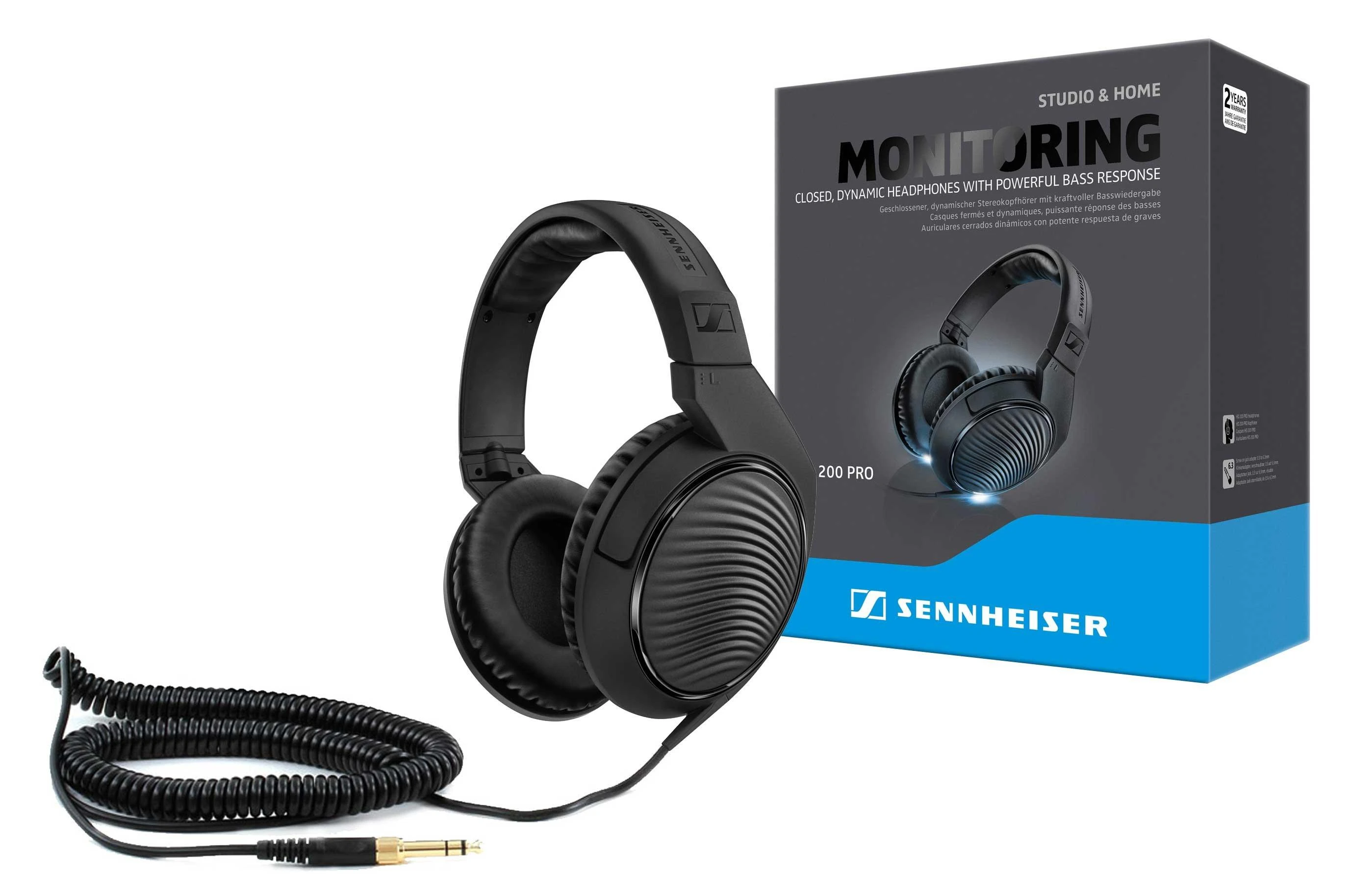 Sennheiser HD 200 PRO su laidu ir pakuote