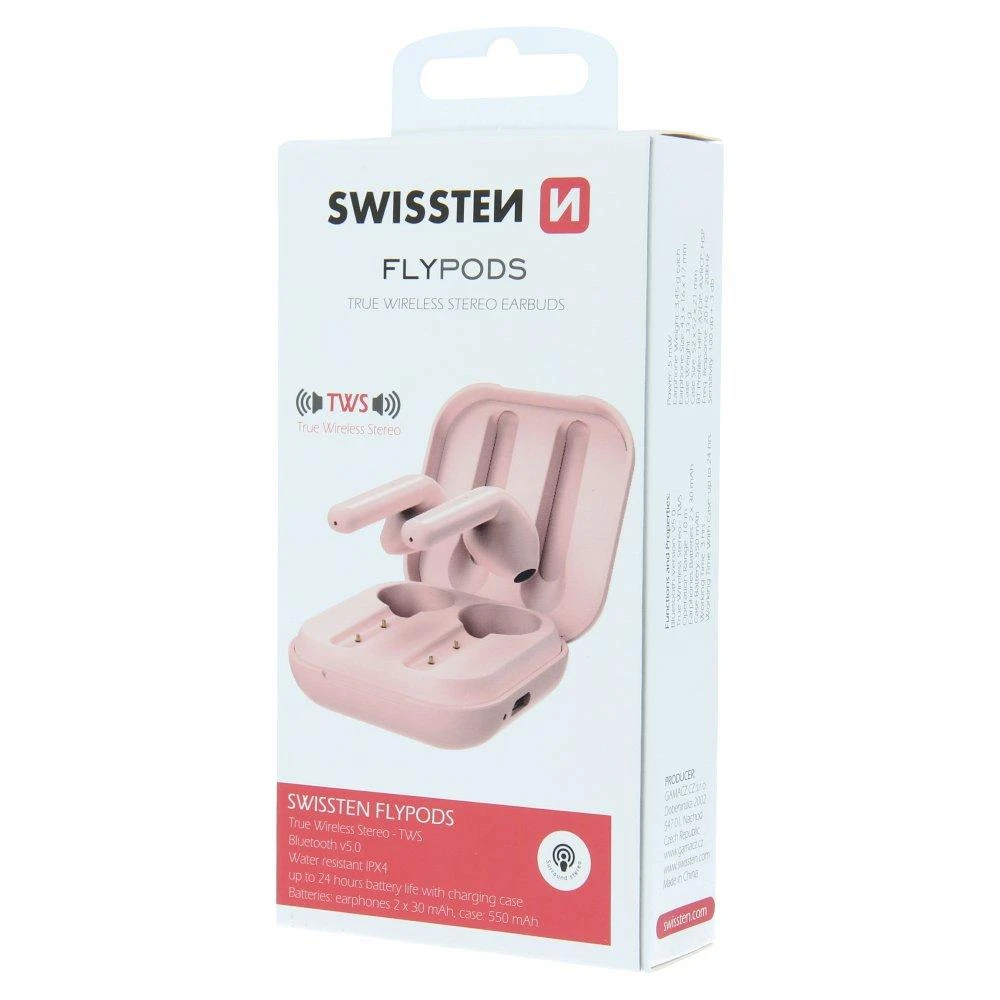 „Swissten TWS FlyPods“ „Bluetooth“ stereo ausinės su mikrofonu