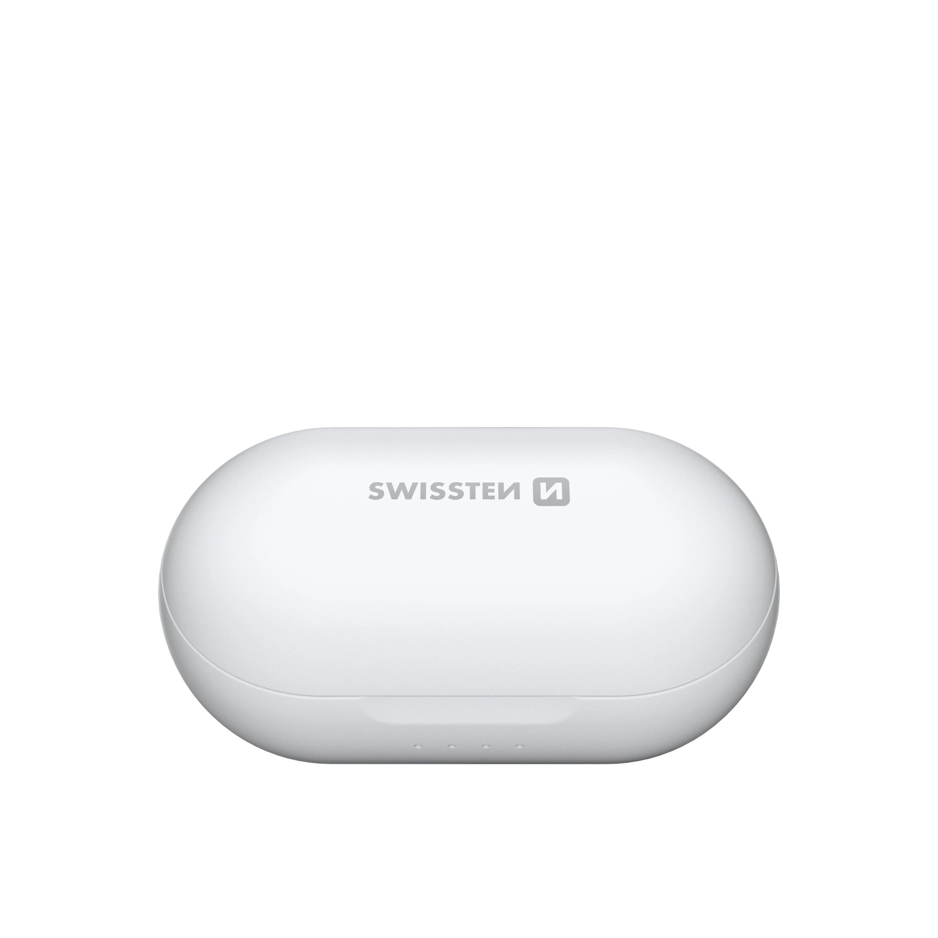 Swissten Stone Buds balto krovimo dėkliuko uždarytas vaizdas