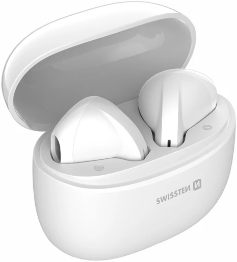 Swissten TWS Mini TUNE belaidės stereo ausinės su mikrofonu, baltos