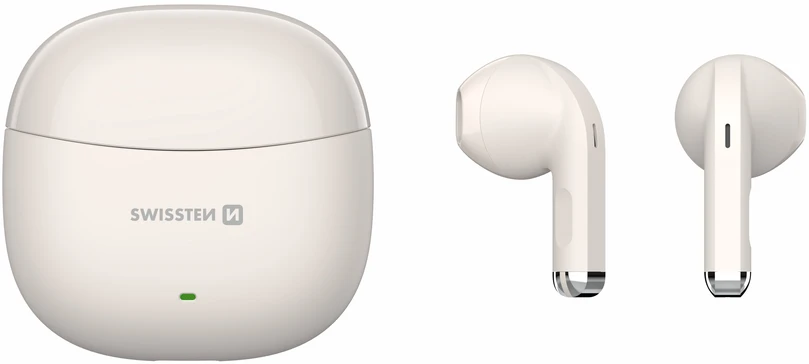 Swissten TWS Mini TUNE belaidės stereo ausinės su mikrofonu, smėlio spalvos