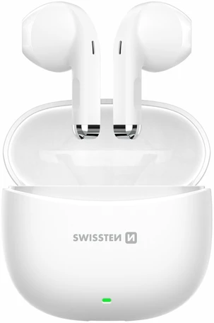Swissten TWS Mini TUNE belaidės stereo ausinės su mikrofonu, baltos