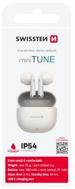 Swissten TWS Mini TUNE belaidės stereo ausinės su mikrofonu, smėlio spalvos