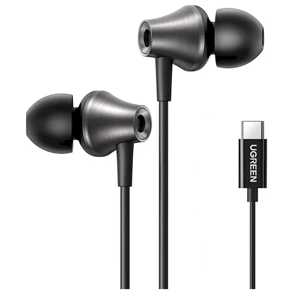 Laidinės Ugreen EP105 į ausis įdedamos ausinės, USB-C, 1,2 m (juodos)