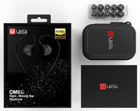 „UiiSii CM5-L Premium Hi-Res Original“ sportinės ausinės su mikrofonu ir garsumo valdymu / 3,5 mm / 1,2 m