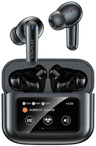 AWEI Bluetooth 5.4 T56 ANCTWS ausinės juodos spalvos