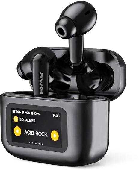 AWEI Bluetooth 5.4 T56 ANCTWS ausinės juodos spalvos
