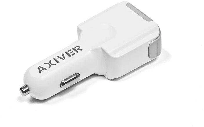 „Axiver Triple Premium“ automobilinis įkroviklis, 3 x USB 4.4A, Baltas