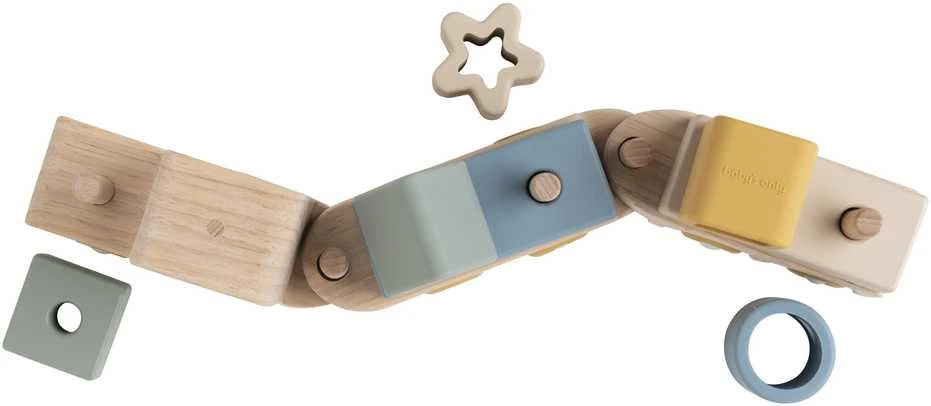 Babys Only Baczek vienintelis kūdikio medinis žaislinis traukinukas 10+ Swirl BO-860.852.810.50