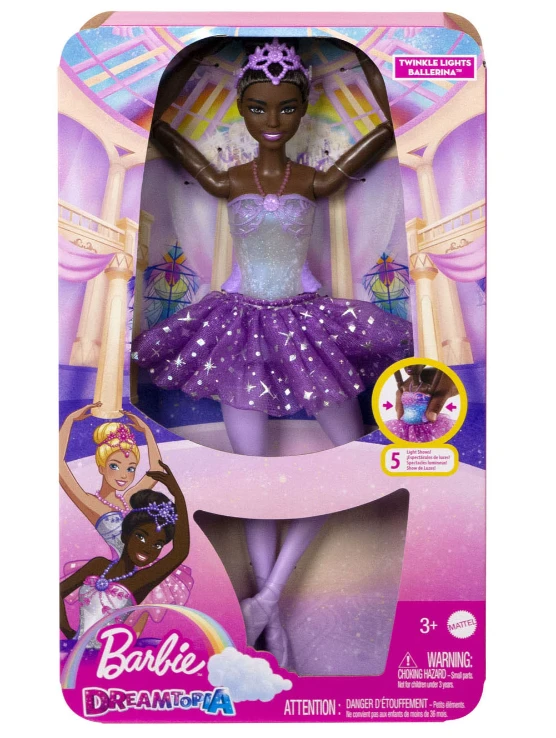 Mattel HLC26 Barbie Ballerina Doll Magic Lights Brunette | Mattel