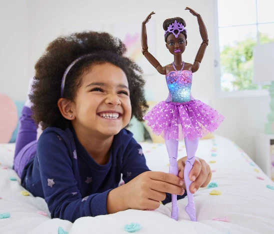 Mattel HLC26 Barbie Ballerina Doll Magic Lights Brunette | Mattel