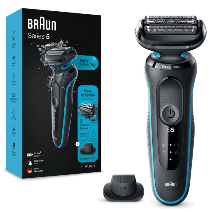 Braun | Shaver | 51-M1200s | Operating time (max) 50 min | Wet & Dry | Juodas/Mint