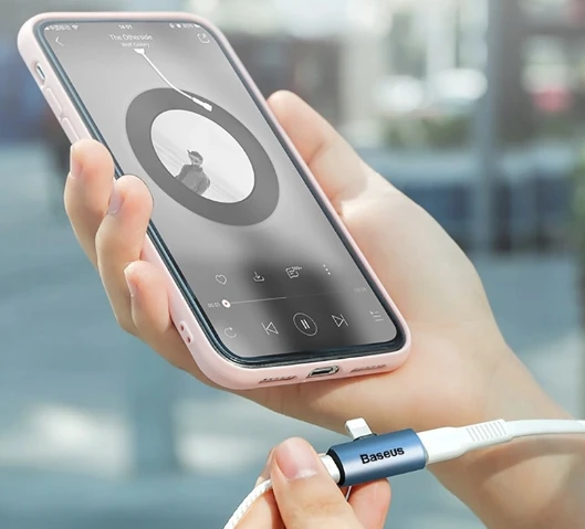 Baseus L46 audio adapteris Lightning-2x Lightning - Juoda