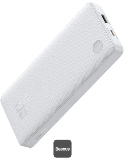 LiPo išorinis akumuliatorius (PowerBank) 10000mAh 15W USB + USB-C Airpow Lite baltas BASEUS