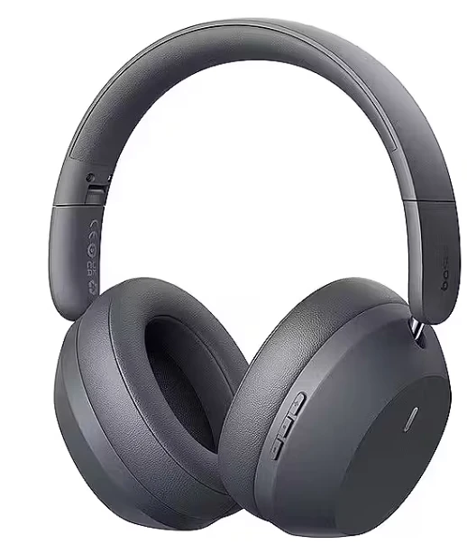 Baseus Belaidės Bluetooth 5.3 ausinės Bass 35 Max su mikrofonu, pilkos