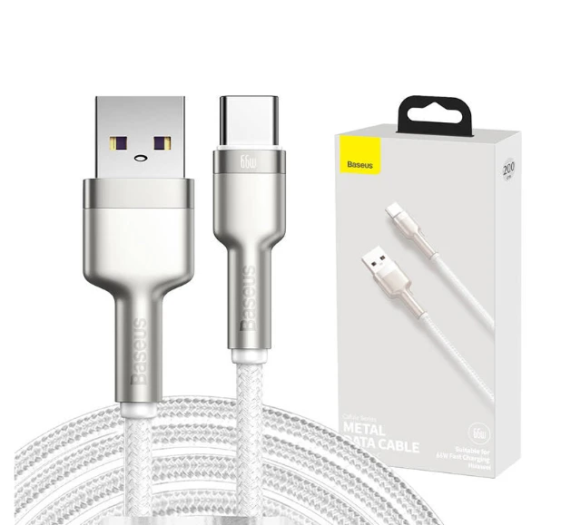 Baseus Cafule USB-USB-C kabelis 66W 2m - Baltas