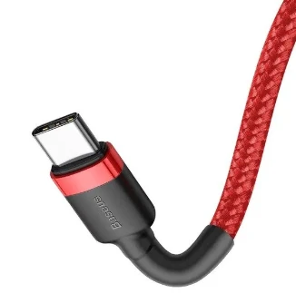 Baseus Cafule kabelis USB-C PD 2.0 QC 3.0 60W 1m - Raudonas