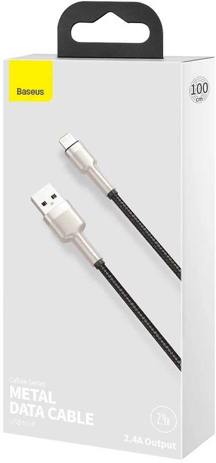 Baseus Cafule USB - Lightning kabelis 2.4A 1m - Juodas