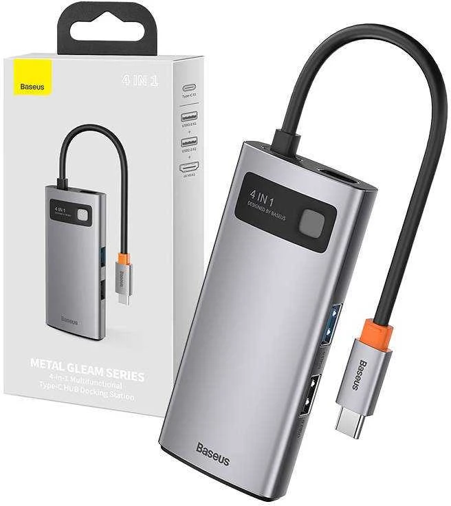 Jungčių stotelė / adapteris USB C kištukas - 4 rūšių jungtys Metal Gleam BASEUS