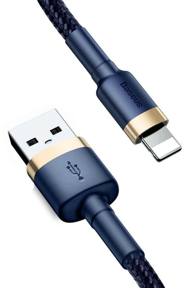 Baseus Cafule USB Lightning kabelis 1.5A 2m - Auksinis / Tamsiai mėlynas