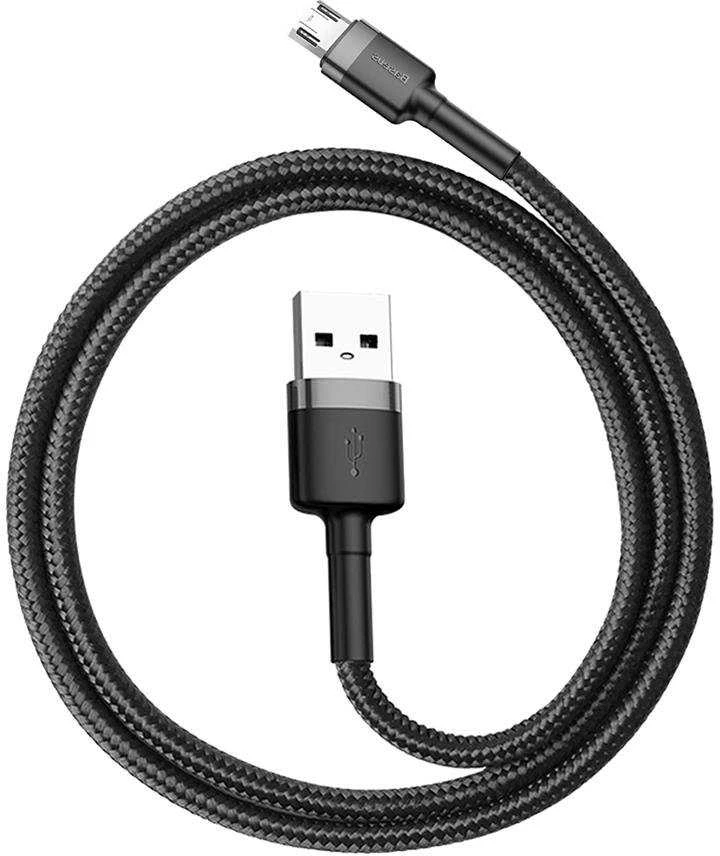 Baseus Cafule Micro USB kabelis 2.4A 0.5m - Pilkas / Juodas