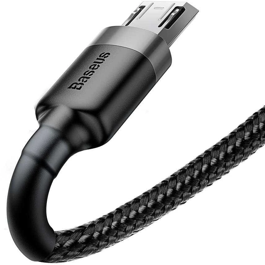 Baseus Cafule Micro USB kabelis 2.4A 0.5m - Pilkas / Juodas