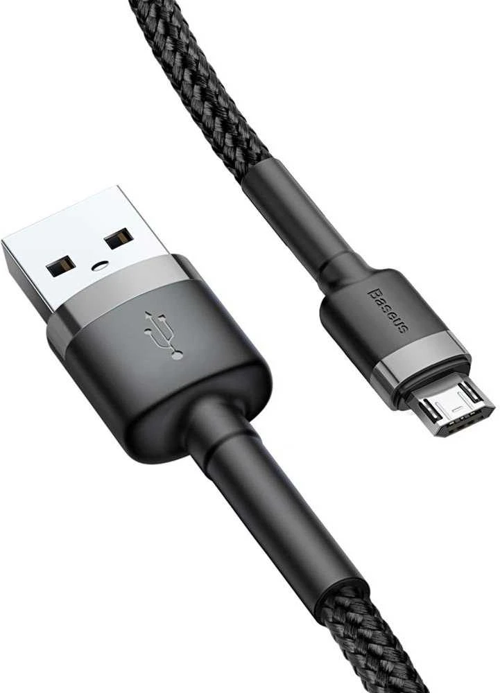 Baseus Cafule Micro USB kabelis 2.4A 0.5m - Pilkas / Juodas