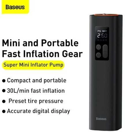 Automobilinis oro kompresorius Baseus Super Mini Inflator Pump CRCQ000001