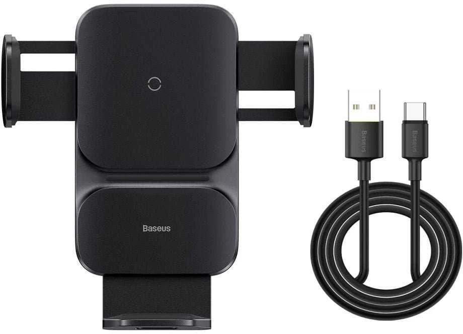 Baseus Automobilinis laikiklis 4.7-7.5" ekranų telefonams su belaidžiu Qi įkrovimu 15W, IR jutikliu