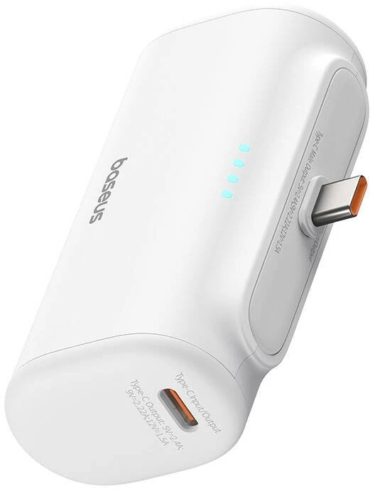 Powerbank Baseus Compact 5000 mAh, 20 W, USB-C (balta)