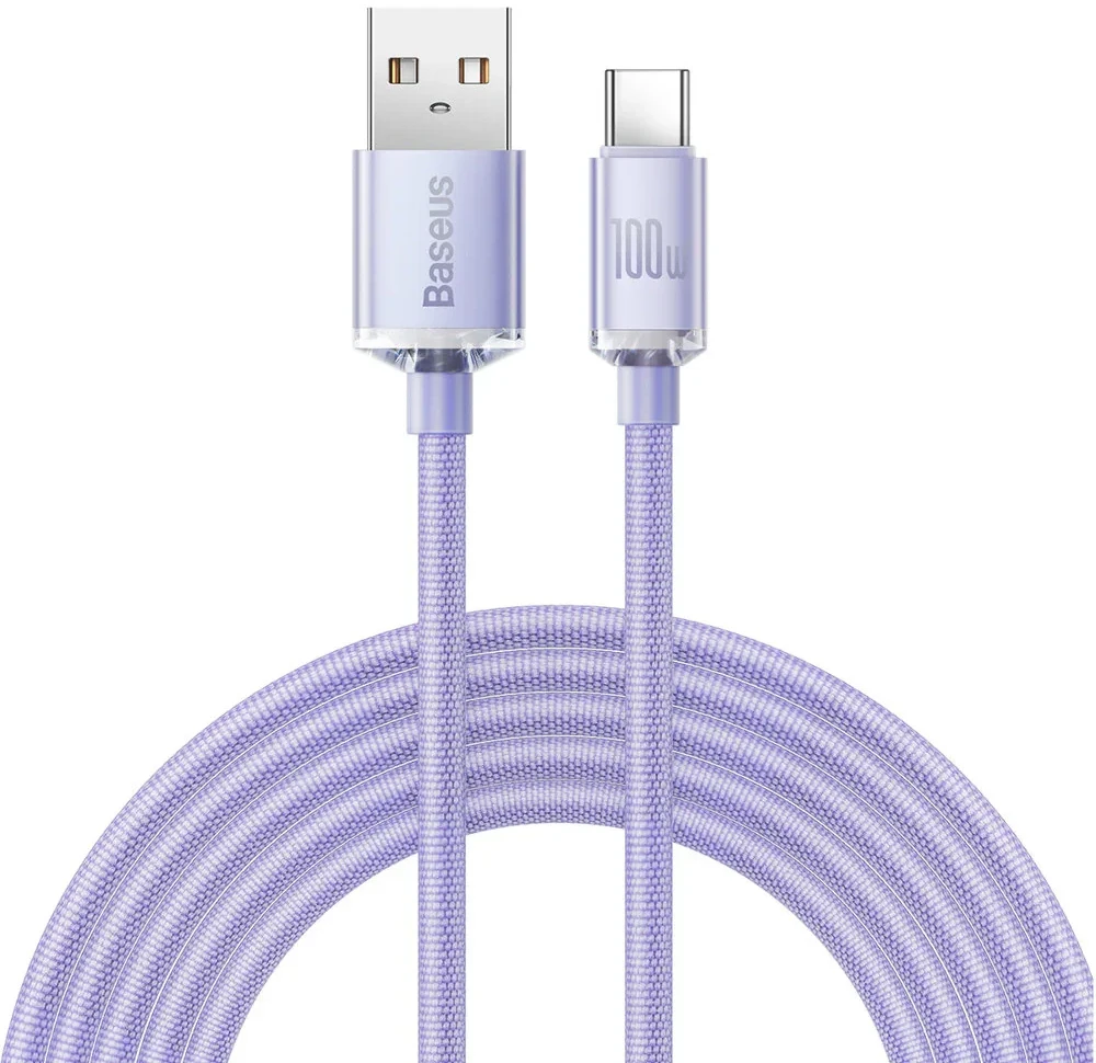Baseus Crystal Shine USB – USB-C laidas 5A 1.2m – Violetinis
